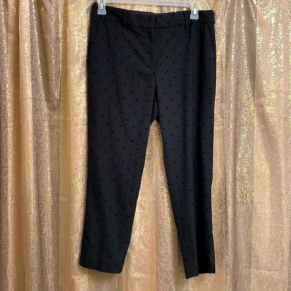 Talbots Hamphire ankle pants, black with hearts, size 12 - Picture 1 of 8